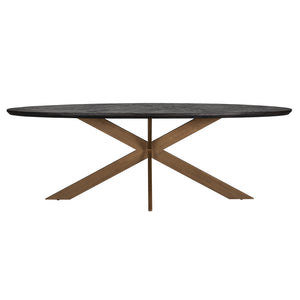 Dining Table Blackbone Brass Oval 230 (black Rustic) – Richmond Interiors