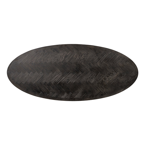 Dining Table Blackbone Brass Oval 230 (black Rustic) – Richmond Interiors