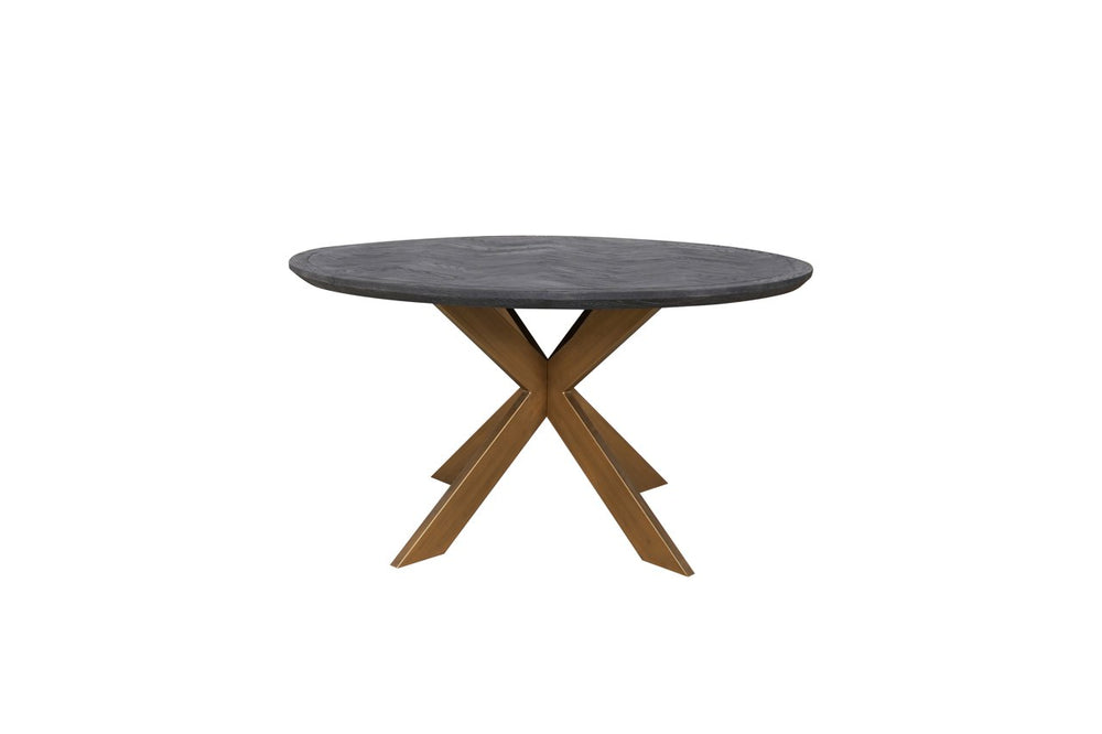 Dining table Blackbone Brass black rustic 140Ø