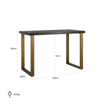Bar table Blackbone brass (Black rustic)- Richmond Interiors