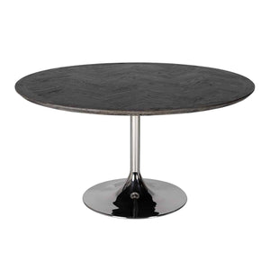 Dining table Blackbone silver 140Ø (Black rustic)