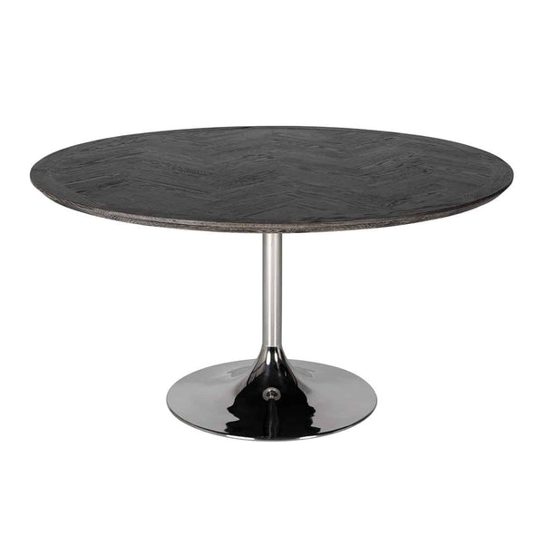 Dining table Blackbone silver 140Ø (Black rustic)
