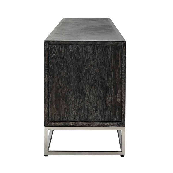 TV Cabinet Blackbone Silver 4 – Doors 220 (black Rustic) – Richmond Interiors