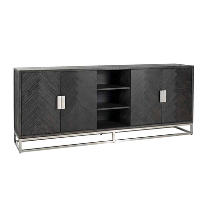 Sideboard Blackbone silver 4-doors (Black rustic)