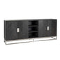 Sideboard Blackbone silver 4-doors (Black rustic)