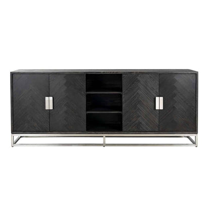 Sideboard Blackbone silver 4-doors (Black rustic)