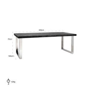 Dining Table Blackbone Silver 220 (black Rustic) – Richmond Interiors