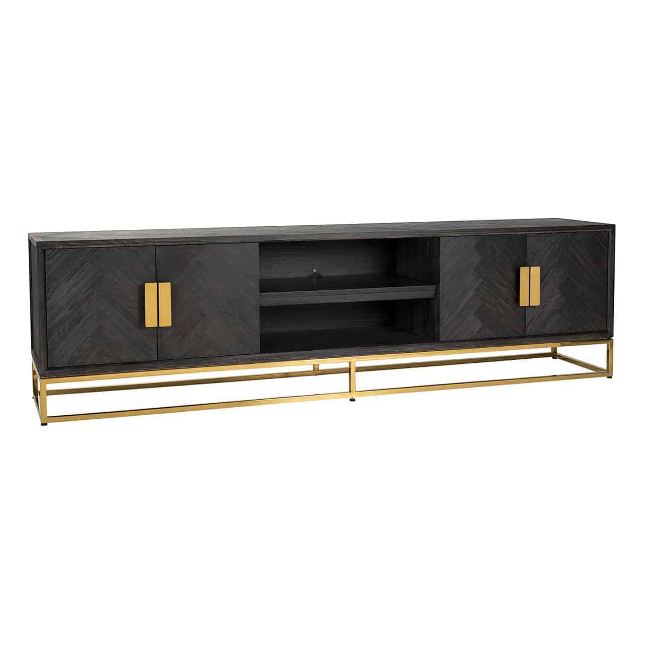 TV cabinet Blackbone gold 4-doors 220 (Black rustic)