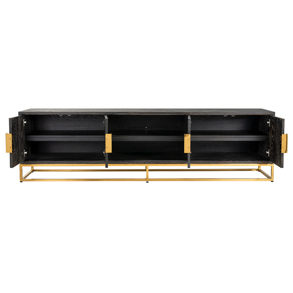 TV Cabinet Blackbone Gold 4 – Doors 220 (black Rustic) – Richmond Interiors