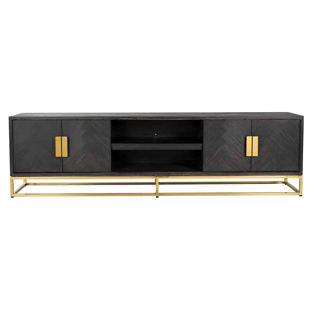 TV cabinet Blackbone gold 4-doors 220 (Black rustic)