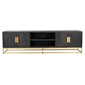 TV Cabinet Blackbone Gold 4 – Doors 220 (black Rustic) – Richmond Interiors