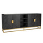 Sideboard Blackbone gold 4-doors  (Black rustic)