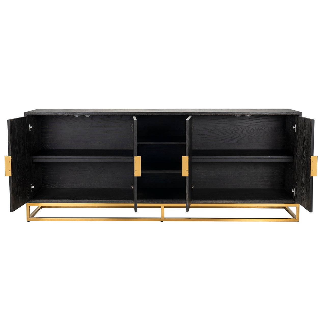 Sideboard Blackbone gold 4-doors  (Black rustic)