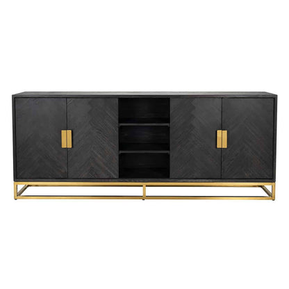 Sideboard Blackbone gold 4-doors  (Black rustic)