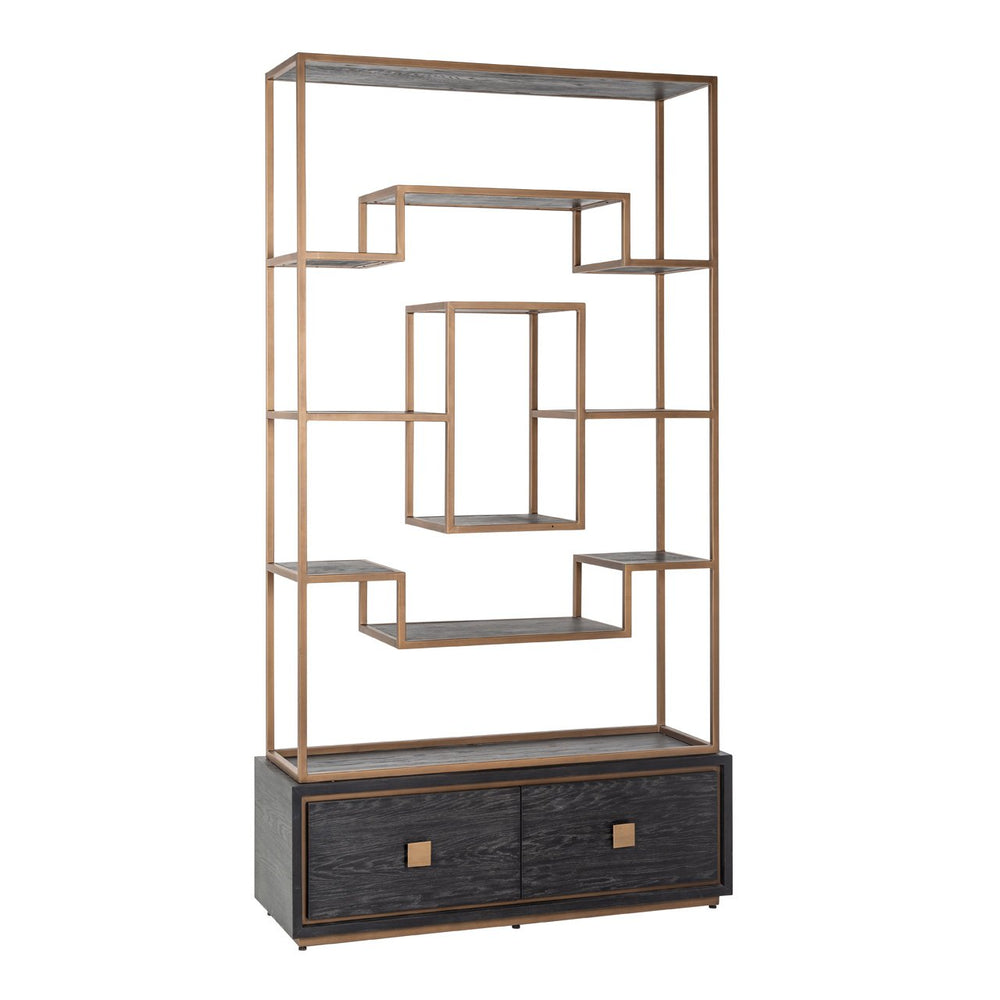 Display cabinet Hunter 2-drawers (Black rustic)
