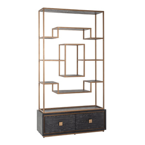 Display cabinet Hunter 2-drawers (Black rustic)
