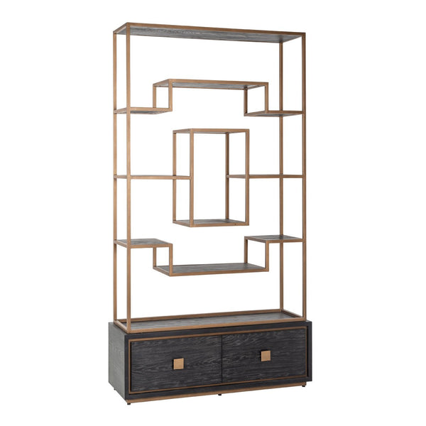 Display cabinet Hunter 2-drawers (Black rustic)