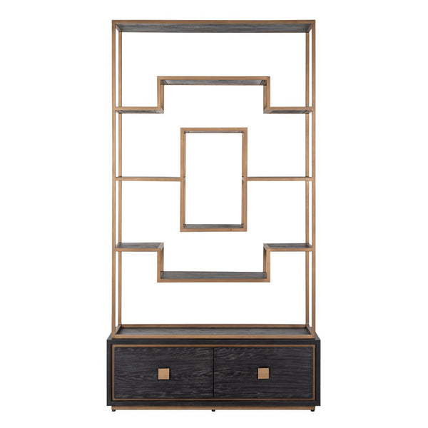 Display Cabinet Hunter 2 – Drawers (black Rustic) – Richmond Interiors – Ex Display Available Immediately From Our Buzzards Valley Showroom