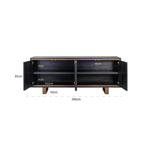 Sideboard Hunter 4 – Doors (black Rustic) – Richmond Interiors