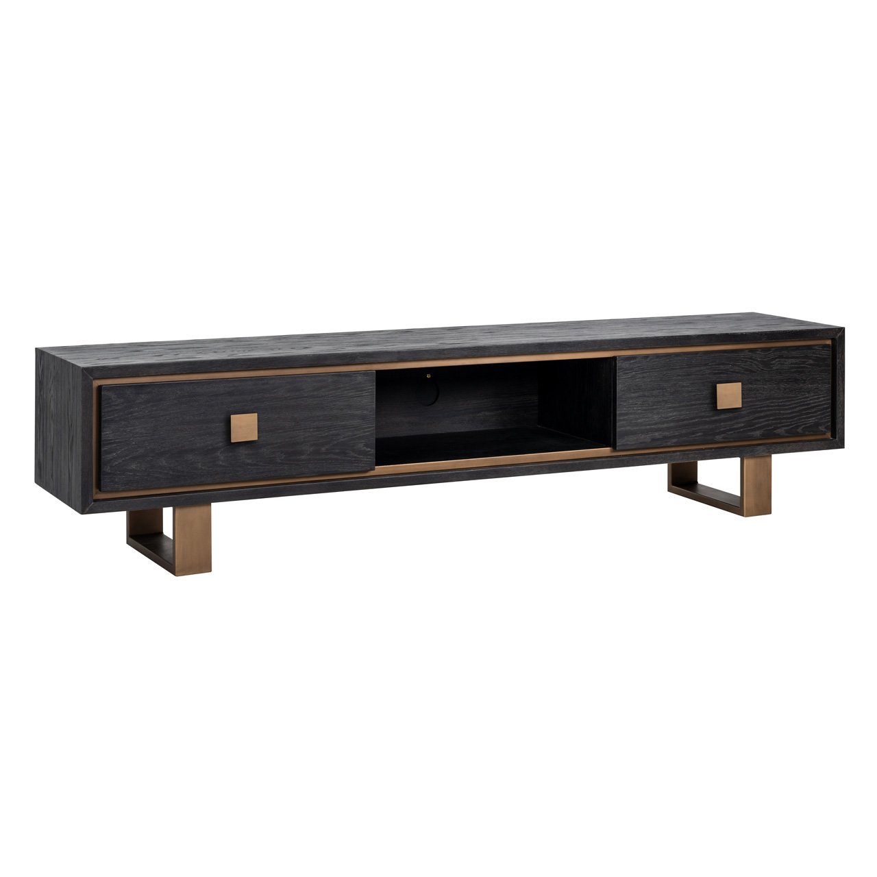 TV cabinet Hunter 2-drawers (Black rustic)