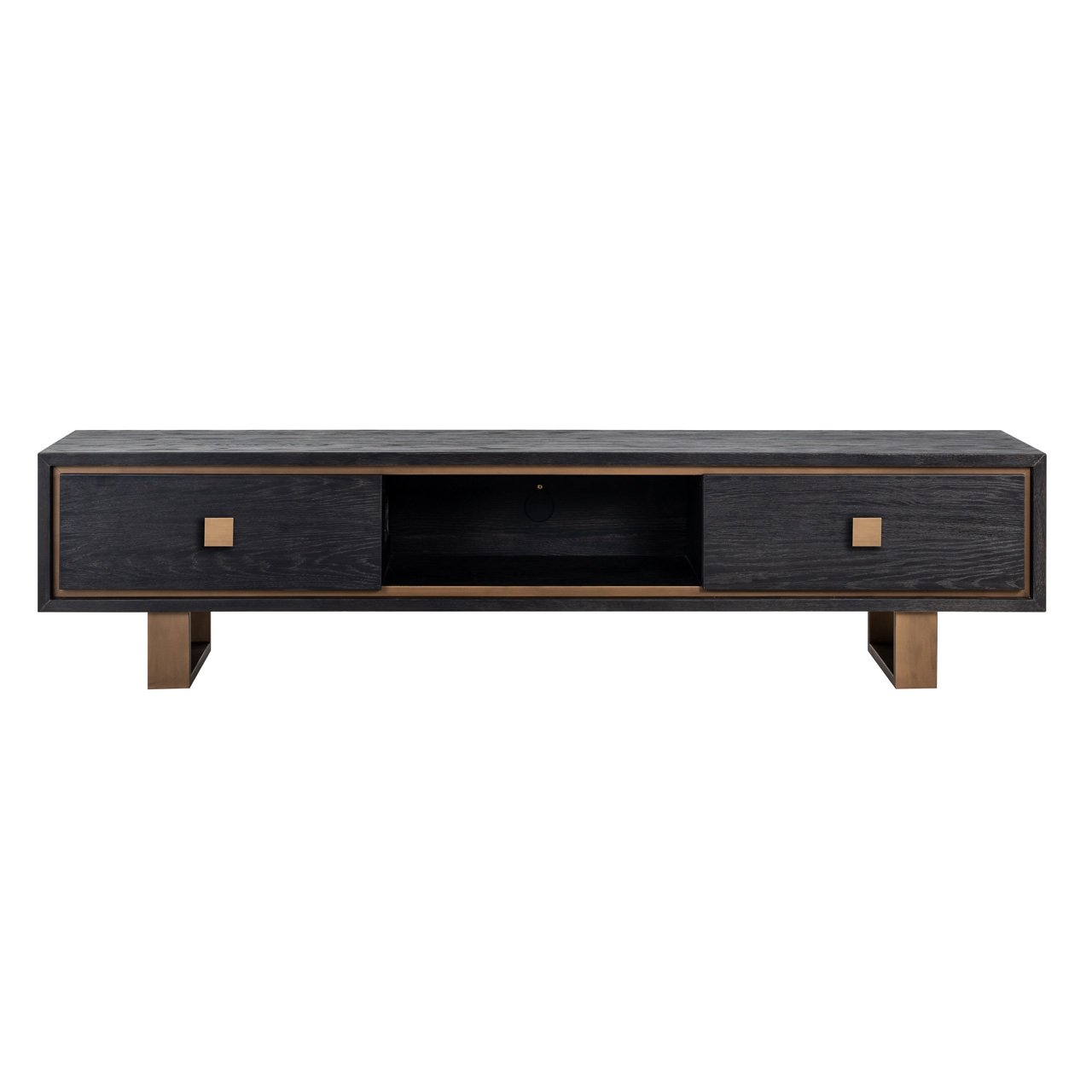 TV cabinet Hunter 2-drawers (Black rustic)