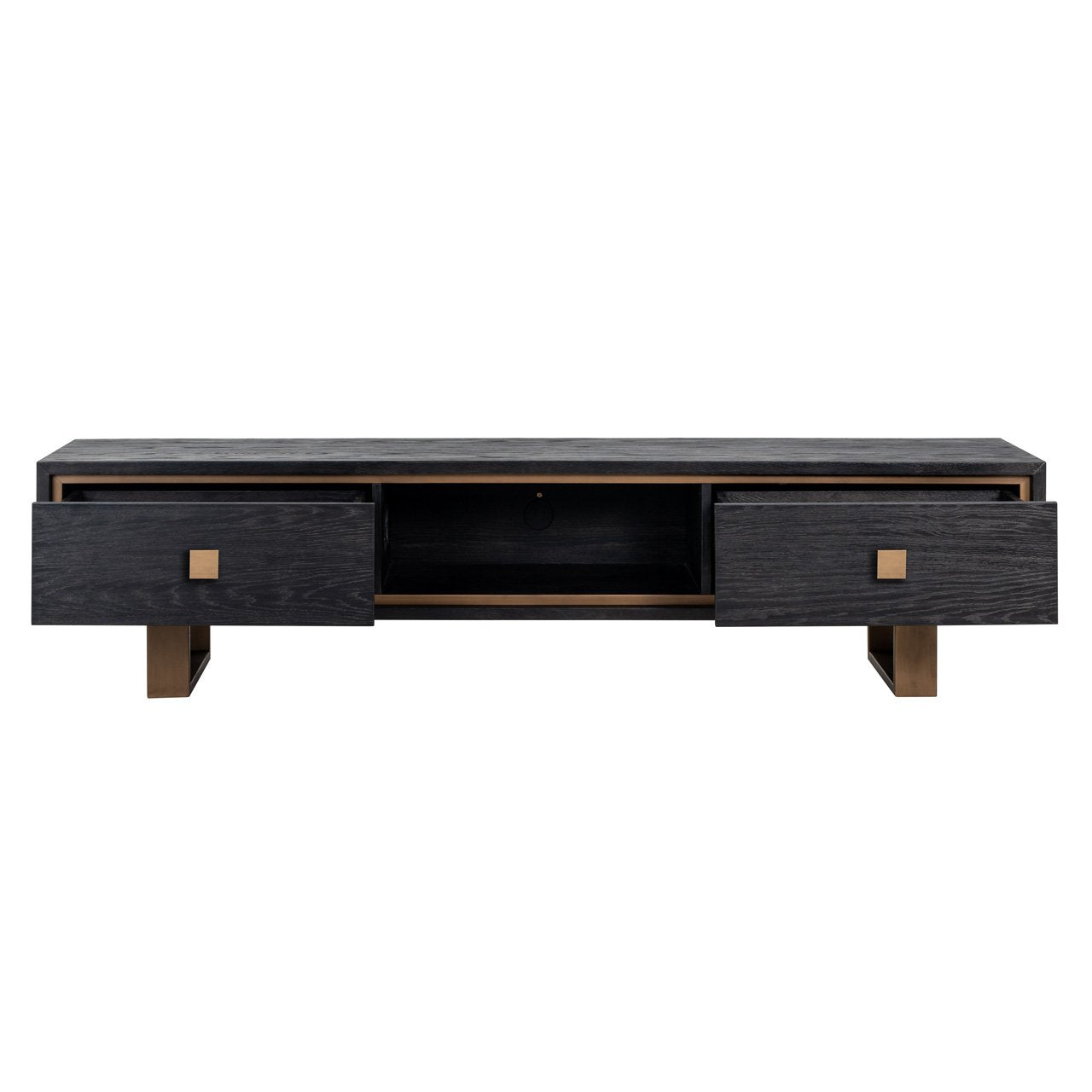 TV cabinet Hunter 2-drawers (Black rustic)