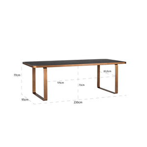 Dining Table Hunter 230 (black Rustic) – Richmond Interiors