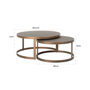 Coffee Table Bloomville Set of 2 (gold) – Richmond Interiors