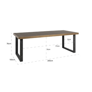 Dining Table Bloomville 200 Incl. Glass (brown) – Richmond Interiors