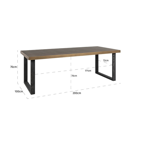 Dining Table Bloomville 200 Incl. Glass (brown) – Richmond Interiors
