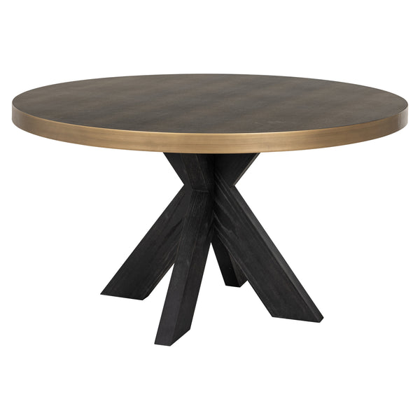 Dining table Bloomville brass shagreen incl. glass top