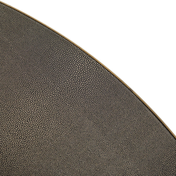 Dining table Bloomville brass shagreen incl. glass top