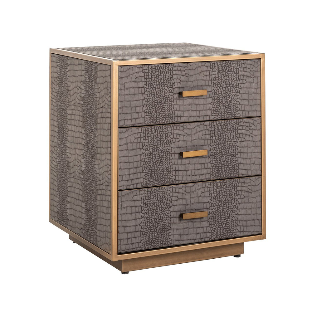 Nightstand Classio 3-drawers (Brushed Gold)