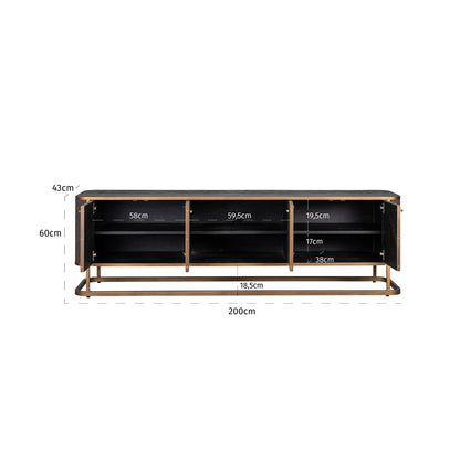 TV cabinet Classio with 4-doors (Brushed Gold)