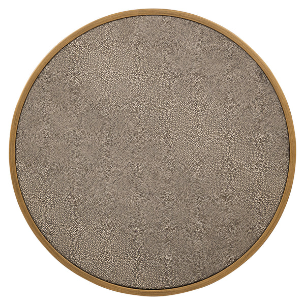 End table Bloomville brass shagreen incl. glass (Set of 2)