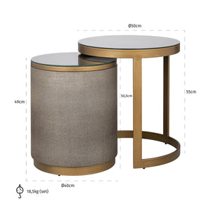 End Table Bloomville Set of 2 Incl. Glass (gold) – Richmond Interiors – Ex Display Immediately Available From Our Buzzards Valley Showroom