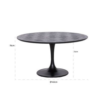 Dining table Blax 140Ø (Black)- Richmond Interiors