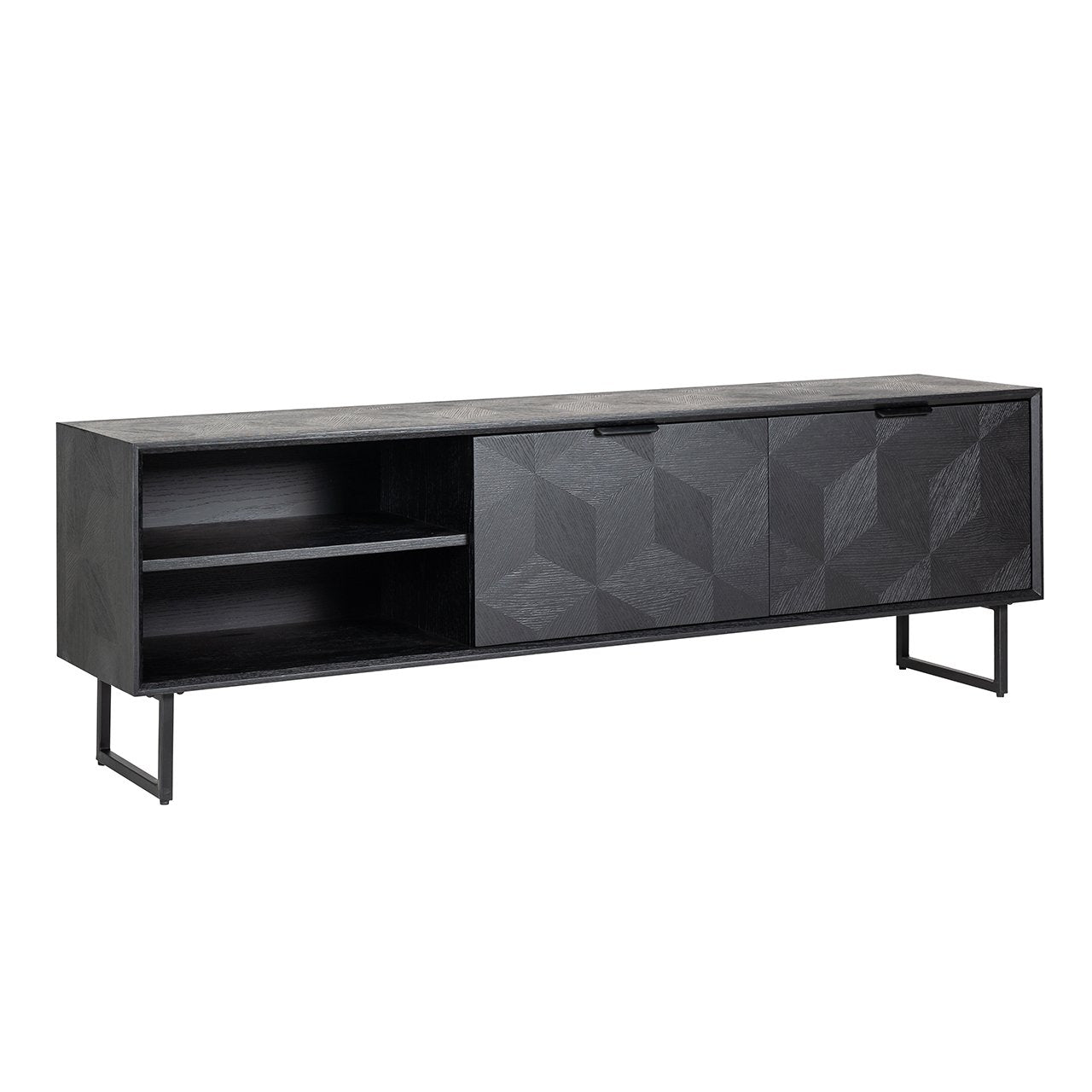 TV cabinet Blax 2-flap doors 1-shelf (Black)