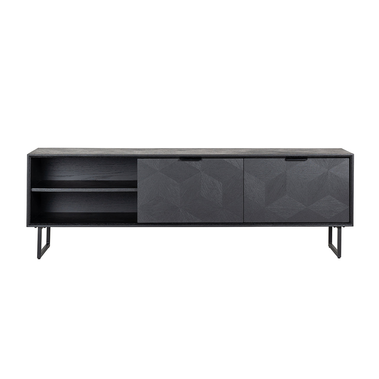 TV cabinet Blax 2-flap doors 1-shelf (Black)