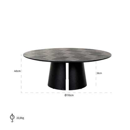 Coffee table Blax 110Ø (Black)- Richmond Interiors