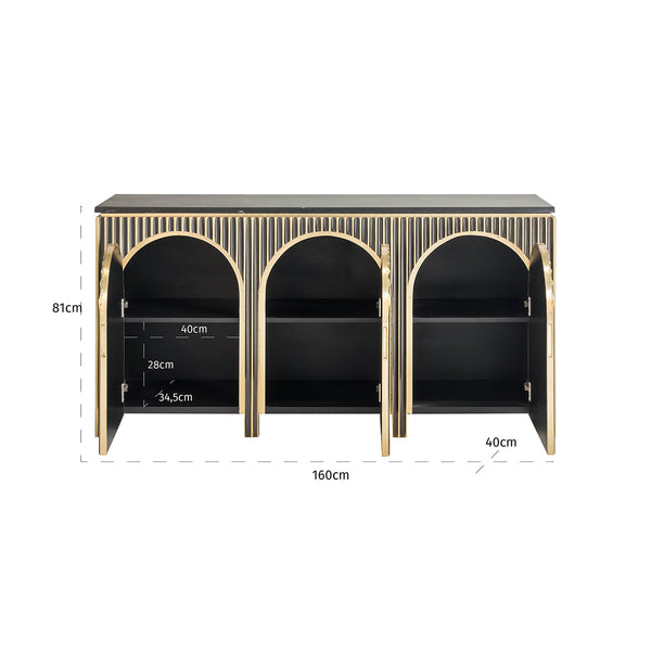 Sideboard Les Arcs 3 – Doors (brushed Gold) – Richmond Interiors