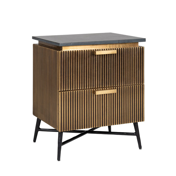 Nightstand Ironville 2-drawers (Gold)