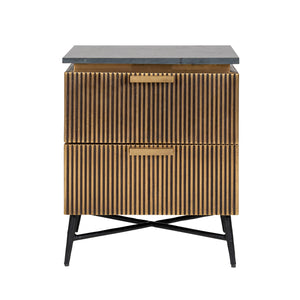 Nightstand Ironville 2 – Drawers (gold) – Richmond Interiors