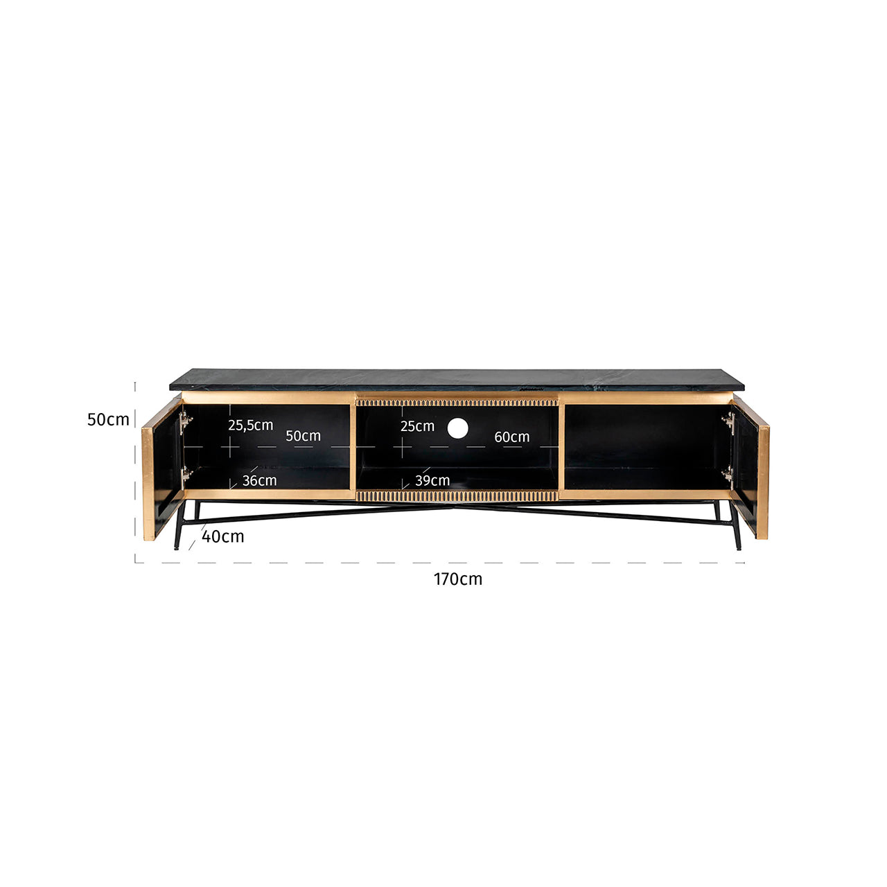 TV cabinet Ironville 2-doors (Gold)