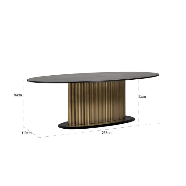 Dining Table Ironville Oval 235 (black/gold) – Richmond Interiors