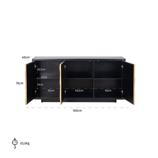 Sideboard Esher 3 – Doors (black) – Richmond Interiors