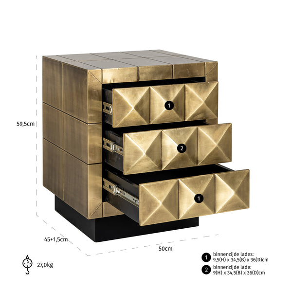 Nightstand Collada brushed gold