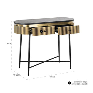 Console Ironville 2 – Drawers (gold) – Richmond Interiors