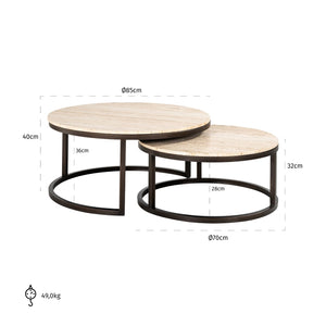 Coffee table Avalon bronze (Set of 2)