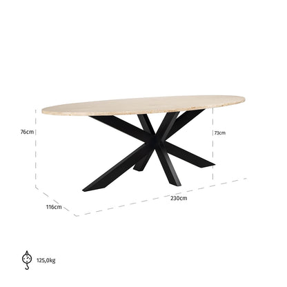 Dining table Avalon oval 230 (Bronze)- Richmond Interiors